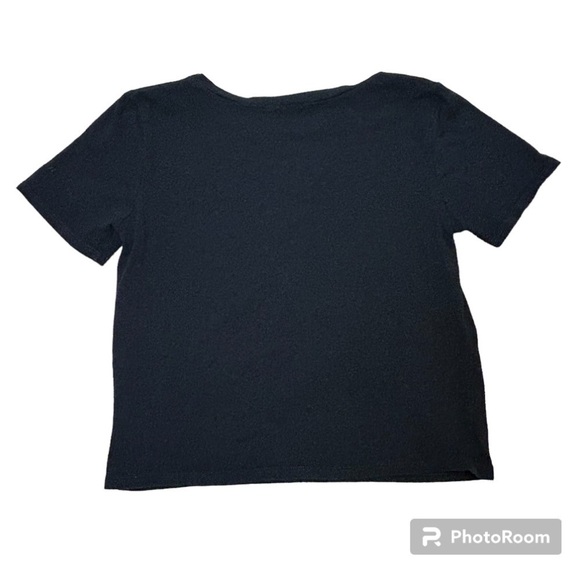 FASHION NOVA THANK YOU NEXT BLACK PINK CROP TOP T-SHIRT, SIZE S - Picture 2 of 5